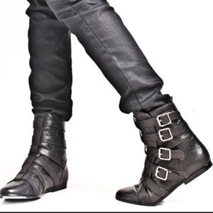 Jeffrey Campbell Biz Belted Buckle Bootie Tan Leather 8.5